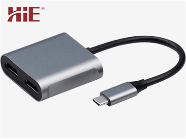 Penyesuai USB-C Ke Duo-HDMI